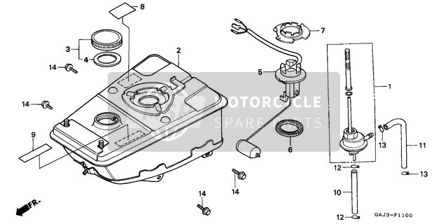 Honda NE50 1994 Treibstofftank für ein 1994 Honda NE50